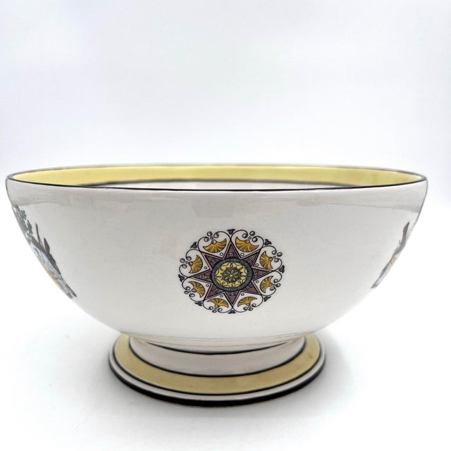 Ceramic Vintage Mottahedeh Footed Bowl Featuring Maps & Rivers of France For Sale - Image 7 of 11