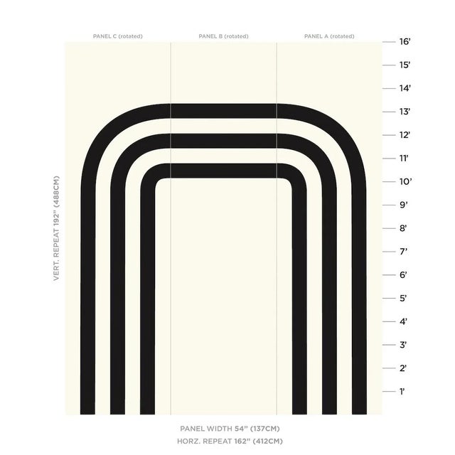 Modern Sample - Schumacher x Victor Glemaud Virginia Panel B in Black For Sale - Image 3 of 5
