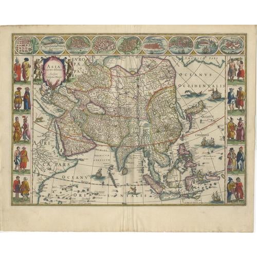 Antique Blaeu Map of Asia, 1642 For Sale - Image 3 of 12