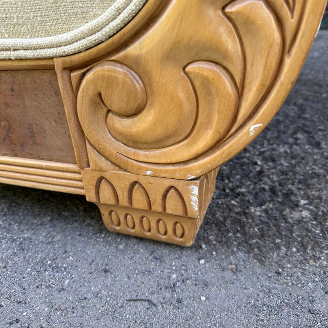 Oversized Sleigh Arm Deco Style Chair Bench For Sale - Image 12 of 12