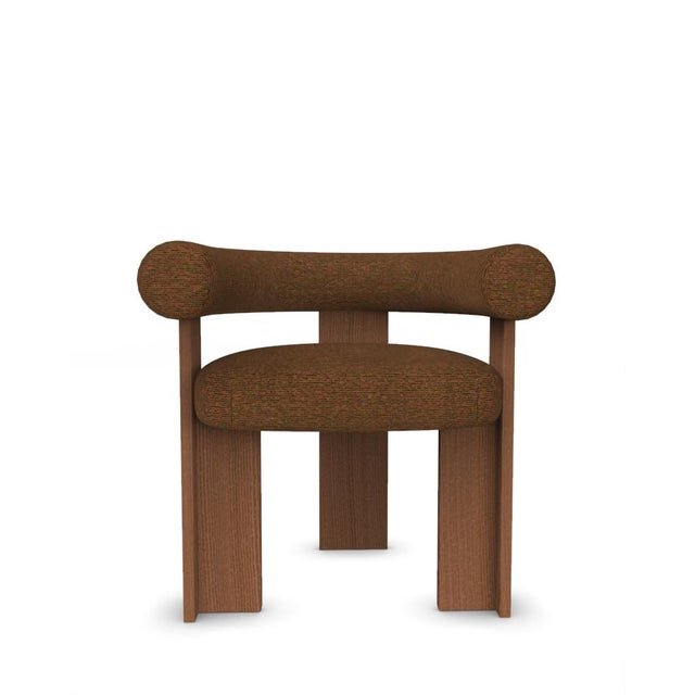 Wood Collector Modern Cassette Chair in Chocolate Fabric by Alter Ego For Sale - Image 7 of 7