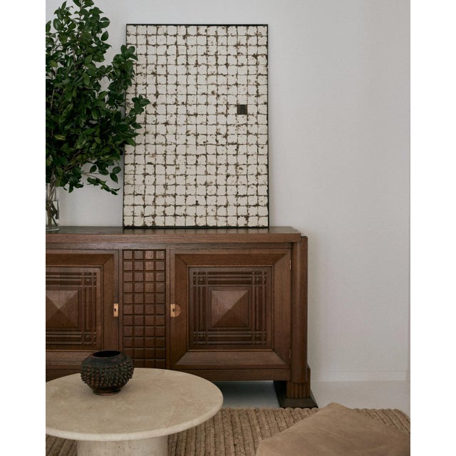 Art Deco 1940s Mid Century Oak Sideboard Attributed to Charles Dudouyt For Sale - Image 3 of 12