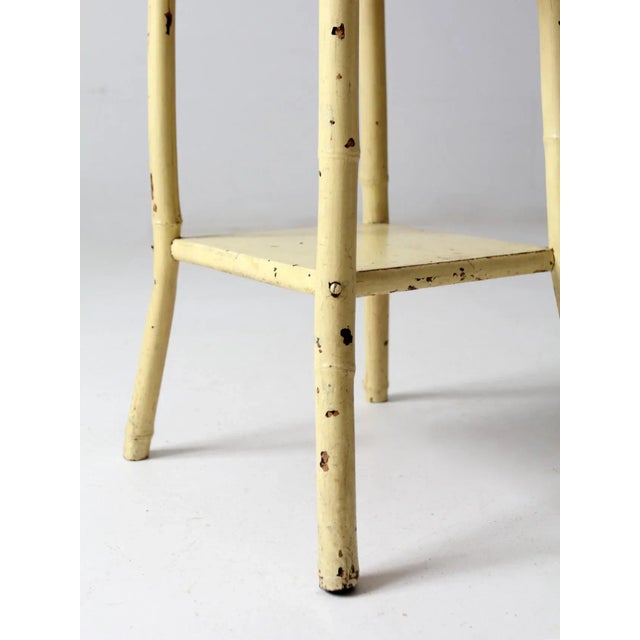 Antique Painted Side Table With Storage Top For Sale - Image 9 of 13