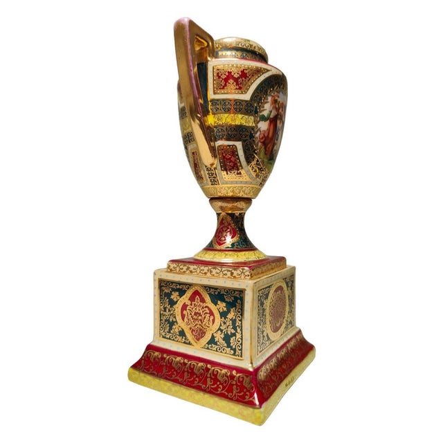 Gold Small Austrian Porcelain Vase, 19th Century For Sale - Image 8 of 14