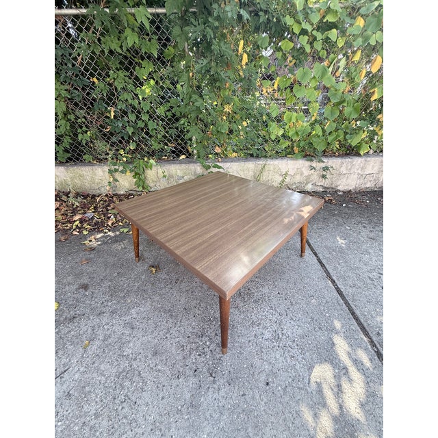 Mid-Century Single Tiered Square Coffee Table For Sale - Image 4 of 12