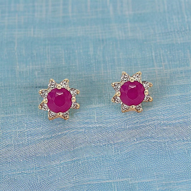 Natural Ruby Diamond Earrings 14k Gold 1.25 TCW Certified For Sale - Image 14 of 14