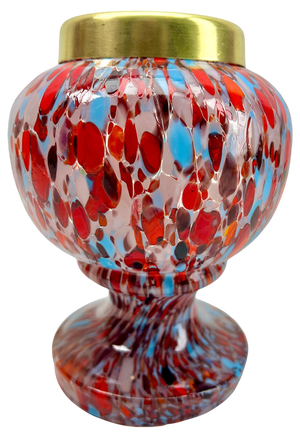 Kralik Pique Fleurs Vase in Multi Color Decor with Grille, 1930s