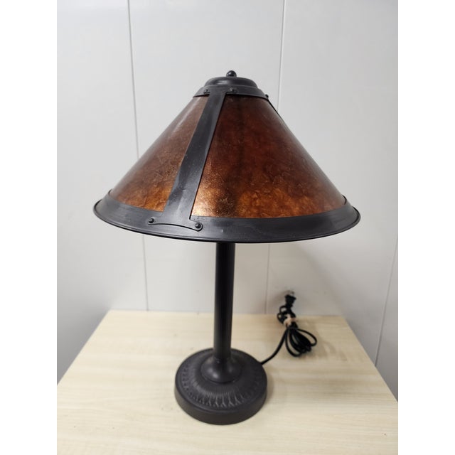 Tensor Vintage Mica Series Tensor Bronze Tone Double Socket Table Lamp For Sale - Image 4 of 5