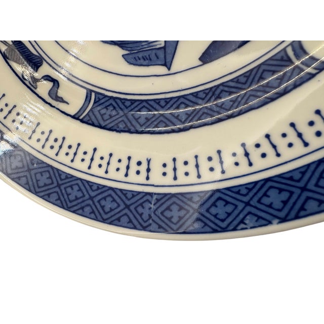 Blue Mid 20th Century Imperial Standard China Blue and White Chinoiserie Plates — Set of 8 For Sale - Image 8 of 17