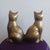 Large 9" Heavy Vintage Solid Brass Sitting Cat Bookends - Pair For Sale In Tampa - Image 6 of 6