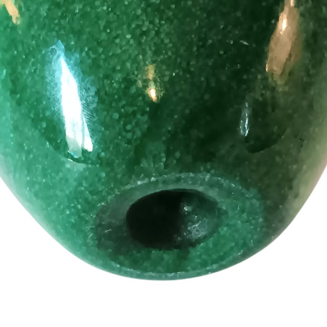 Vintage Green Marble Apple Paperweight With Brass Stem For Sale In Austin - Image 6 of 10
