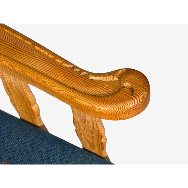 Krogenes Møbler, Lounge Chairs, Pine, Blue Fabric, Norway, 1970s For Sale - Image 9 of 13