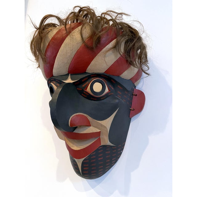 Carved Tribal Mask from Pacific Northwest Coast by David Frankel For Sale - Image 4 of 9