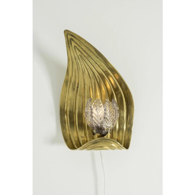 1940s Swedish Brass Wall Lamps, Set of 2 For Sale - Image 5 of 10