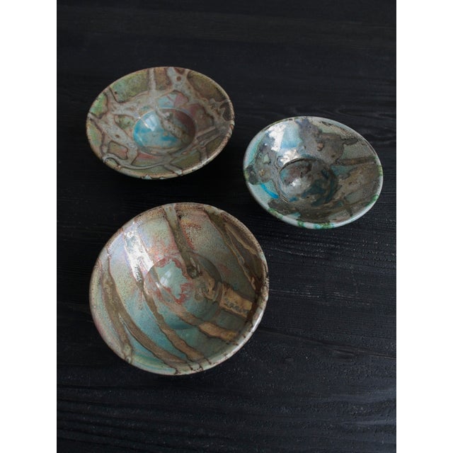 Vintage Modernist Abstract Hand-Thrown Ceramic Bowls, 1990s, Set of 3 For Sale - Image 13 of 13