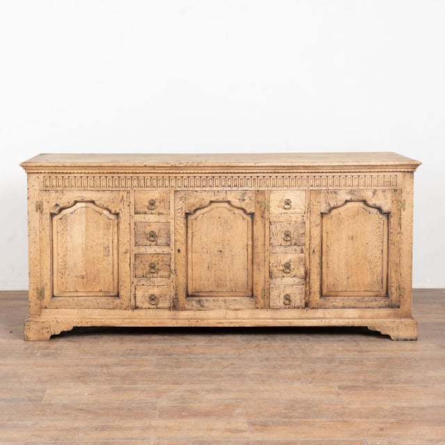 French Provincial 19th Century French Bleached Oak Sideboard Buffet With Eight Drawers For Sale - Image 3 of 14