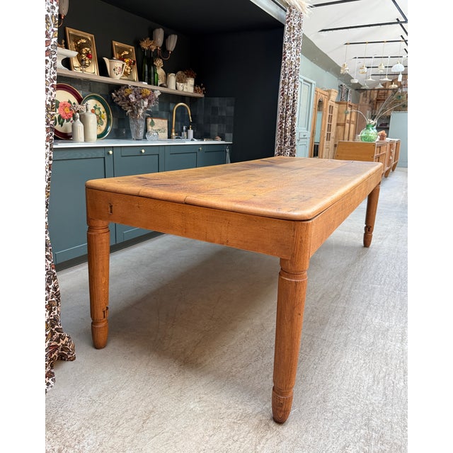 Wood Large Craft Dining Table in Oak, 1890s For Sale - Image 7 of 18