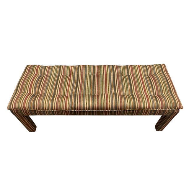 Late 20th Century Billy Baldwin Style Pillow Top Tufted Parsons Bench For Sale - Image 5 of 8