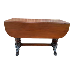 19th Century Antique American Late Federal/Empire Mahogany Drop Leaf Table