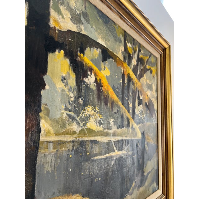 Vintage Modern Landscape Oil Painting, Framed For Sale - Image 4 of 7