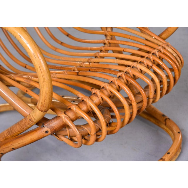 Wood Vintage Italian Tito Agnoli Rattan Chairs - Pair For Sale - Image 7 of 13