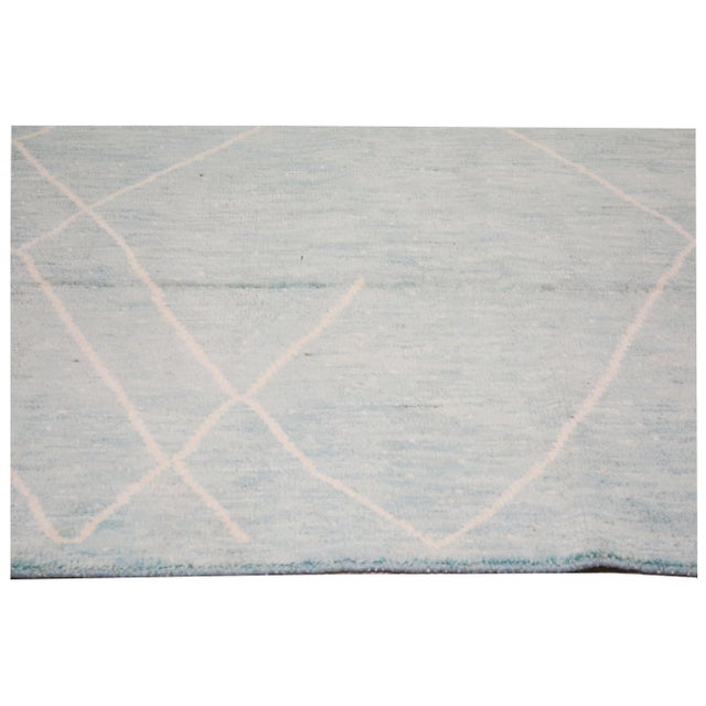 Shabby Chic Moroccan Hand Knotted Modern Rug With Soft Texture,5'9"x7'10" For Sale - Image 3 of 4