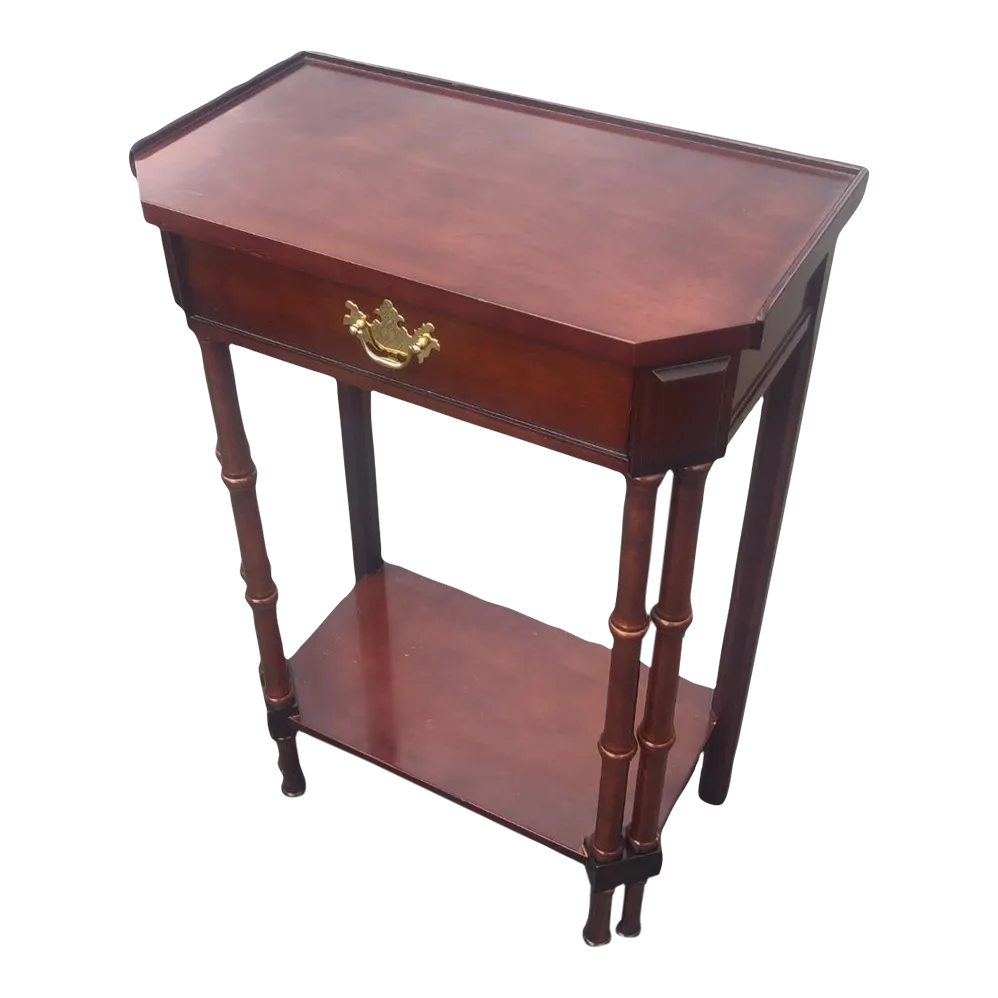 Mid 20th Century Vintage Bombay Company Faux Bamboo Accent Table