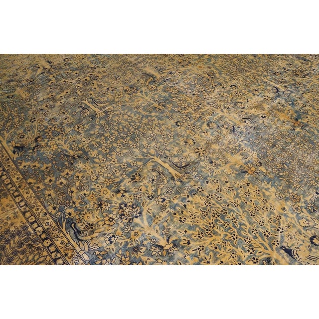 1910s Majestic Goldenrod Yellow and Gray Color With Great Matelasse Design Antique Indian Rug For Sale - Image 5 of 5