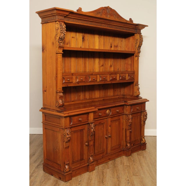 High Quality Large Pine 2 Piece Hutch, Dovetailed Drawers