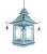 Chinoiserie Vintage Double Pagoda Blue Three Light Chandelier For Sale - Image 3 of 7