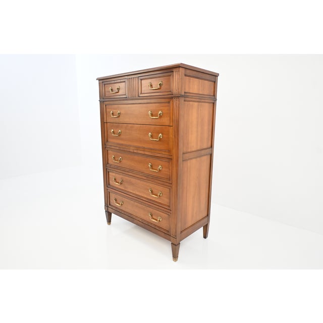 Kindel Furniture Kindel Furniture Neoclassical Louis XVI Style Cherry 7-Drawer Highboy Dresser For Sale - Image 4 of 16
