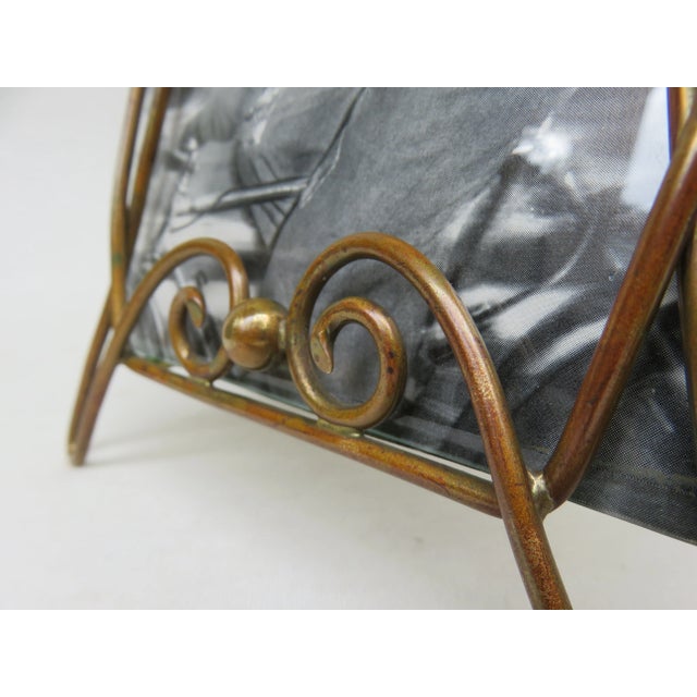 Metal Antique Art Nouveau Brass Picture Frame For Sale - Image 7 of 13