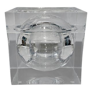 Alessandro Albrizzi Italian Lucite World Globe Ice Bucket, 1960s For Sale