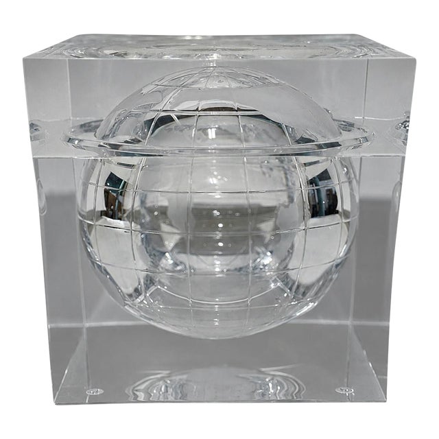 Alessandro Albrizzi Italian Lucite World Globe Ice Bucket, 1960s For Sale