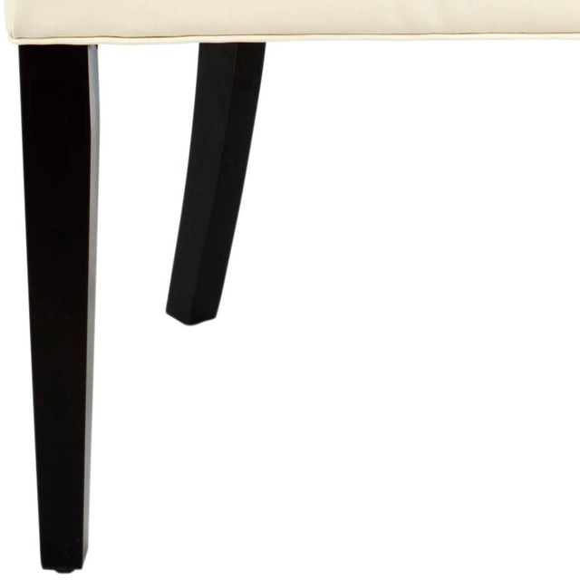 19''H Tufted Side Chairs With Silver Nailheads in Flat Cream & Espresso - a Pair For Sale In Philadelphia - Image 6 of 8