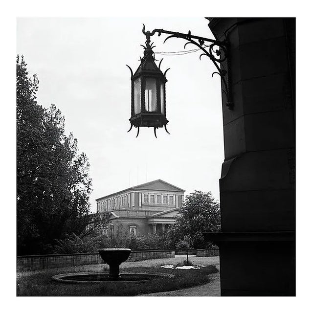 Darmstadt Theatre with Lantern in Front, Germany, 1938, Printed 2021 For Sale