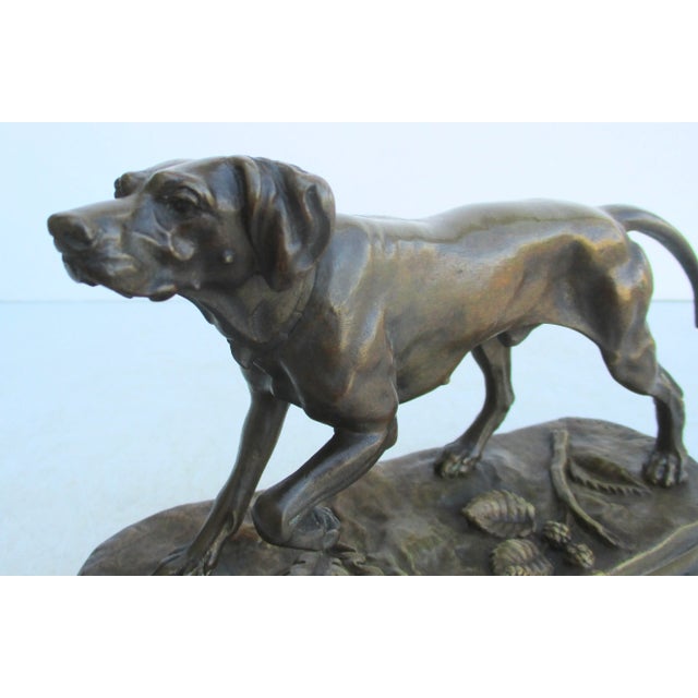 Bronze Pointer at a Handsome Stance Bronze by Jules Moigniez Circa 1880s For Sale - Image 8 of 10