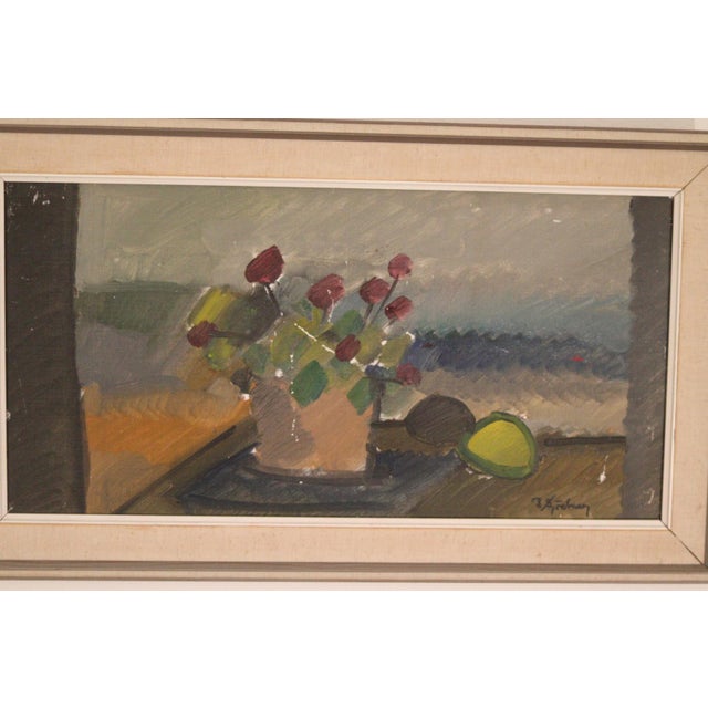 B. Sjööberg, Flower Motif, 1950s, Oil on Canvas, Framed For Sale - Image 10 of 18