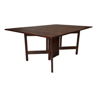 Vintage Walnut "Gate Leg" Dining Table With Drop Leaves After George Nelson for Herman Miller For Sale