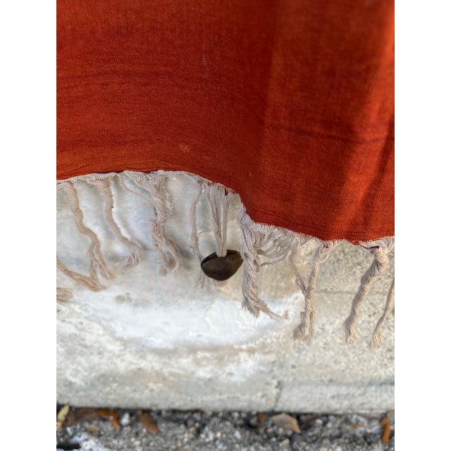 Large Hand-Painted Tribal African Wall Hanging Tapestry For Sale - Image 9 of 15