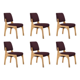Arches II Dining Chairs in Oak and Bouclé from Insidherland, Set of 6 For Sale