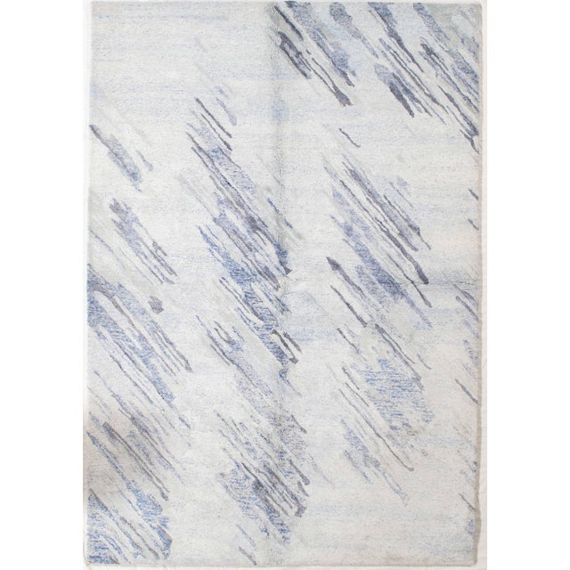 Contemporary Hand-Knotted Modern Abstract Rug 5'5" X 7'10" For Sale - Image 3 of 4