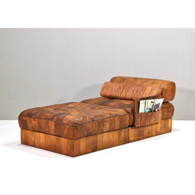 DS-88 Sectional Sofa or Daybed in Cognac Tan Leather from De Sede, Switzerland, 1970s, Set of 8 For Sale - Image 10 of 18