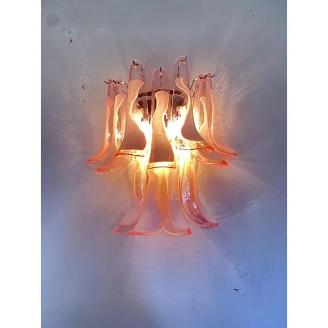 Pink Murano Glass Selle Wall Sconces in the style of Mazzega, Set of 2 For Sale - Image 6 of 13