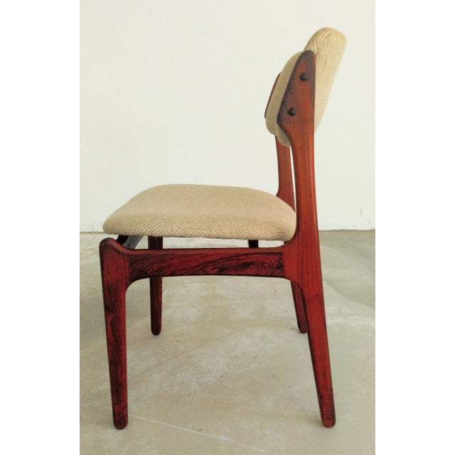 Danish Rosewood Dining Chairs by Erik Buch for Odense Maskinsnedkeri / O.D. Møbler, Restored with Customizable Reupholstery, 1960s, Set of 4 For Sale - Image 4 of 13