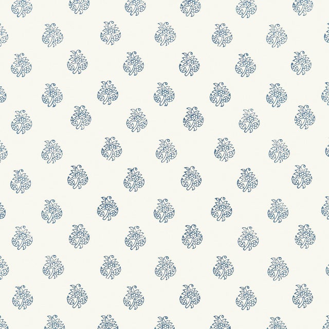 Contemporary Sample - Schumacher Kaladera Wallpaper in Delft For Sale - Image 3 of 3