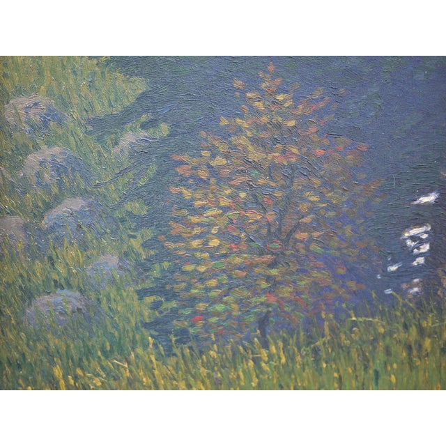 Bahndorf Heribert, Lakeside Landscape, 1930, Oil Painting on Cardboard, Framed For Sale - Image 11 of 18