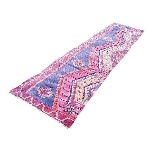 1970s Vintage Turkish Wool Kilim Runner - 2′9″ × 11′1″ For Sale