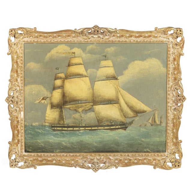 English School Artist, Malabar Sailing Ship, 19th Century, Oil Painting on Canvas For Sale - Image 8 of 8