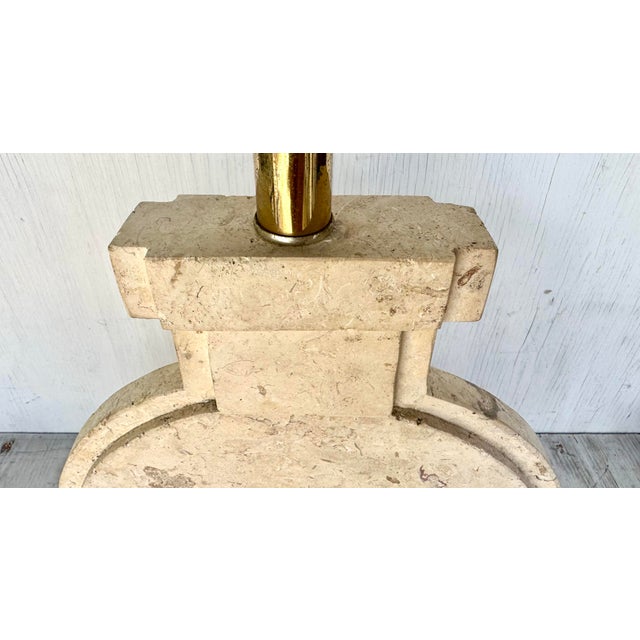 Stone Vintage Hollywood Regency Solid Travertine Stone Lamp For Sale - Image 7 of 11